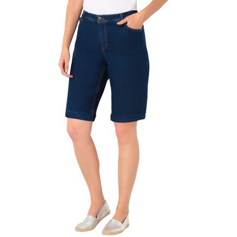 Woman Within Women s Plus Size Stretch Jean Bermuda Short 38 W Indigo Target