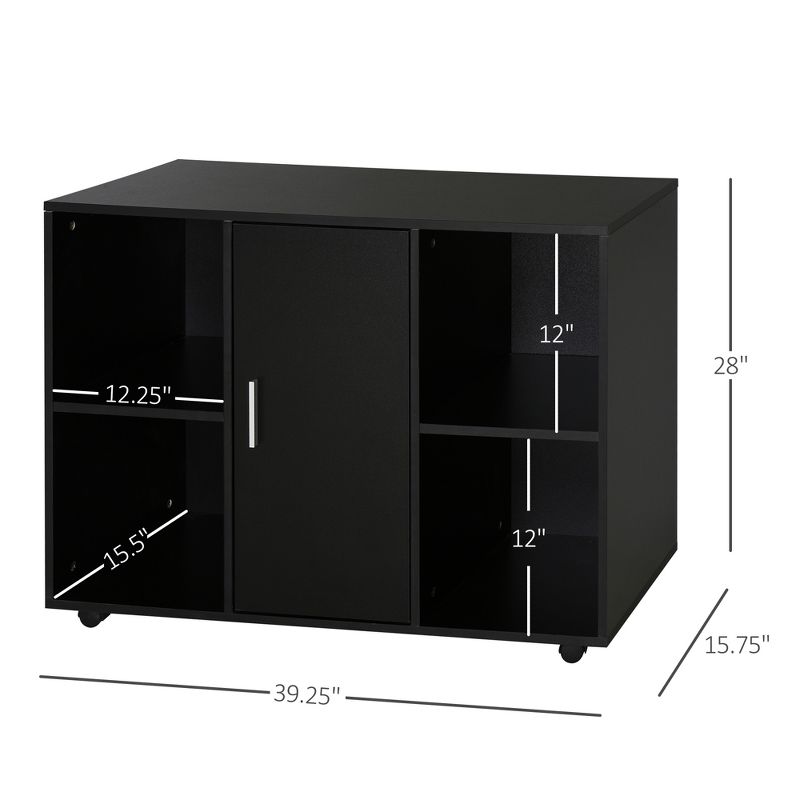 Vinsetto Multipurpose Filing Cabinet Printer Stand with an Interior Cabinet, 2 Shelves, & Printers/Scanner Area, 5 of 7