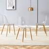 PAGED Set of 3 Transparent Dining Chairs,Armless Chairs with Metal Legs for Home,Kitchen,Living Room,Restaurant - 2 of 4