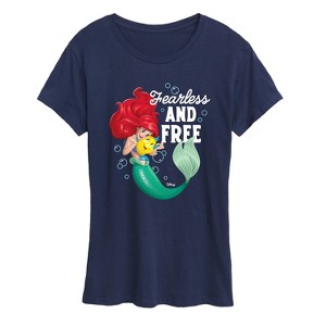 Women's - Disney Princess - Ariel And Flounder Fearless And Free Short Sleeve Graphic T-Shirt - 1 of 4