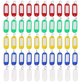  50pcs Key Tag with Labels Plastic Key Tags Key Labels Tags  with Key Rings as Key Fobs Luggage Pet Name Memory Stick Tags - Orange :  Office Products