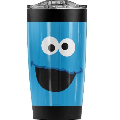 Sesame Street Cookie Monster Face Steel Tumbler 20oz Coffee Travel Mug