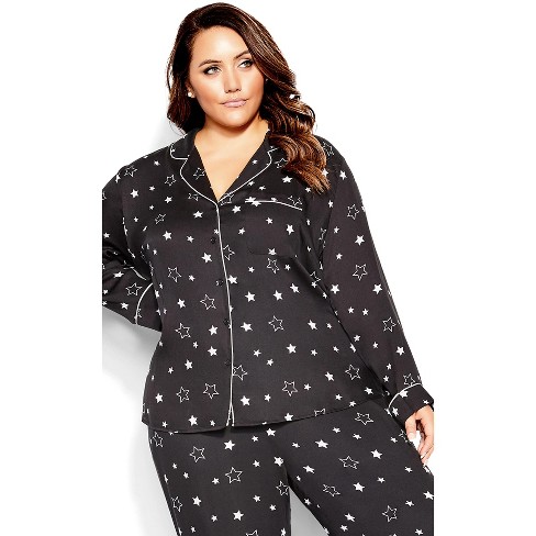 Women's Plus Size Short Sleeve Cotton Poplin Pajama Shirt