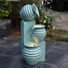 LuxenHome 30" Tall Aqua Blue Outdoor Water Fountain with LED Lights, Cascading Resin Garden Fountain with Ceramic Like Glaze - 3 of 4