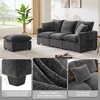 86" Modern Chenille 4-Seat L-Shaped Modular Sectional Sofa with Ottoman & 2 Pillows - 2 of 4