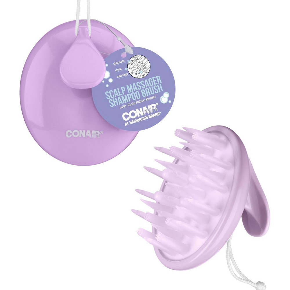 Conair Scalp Massager Shampoo Hair Brush - All Hair - Purple