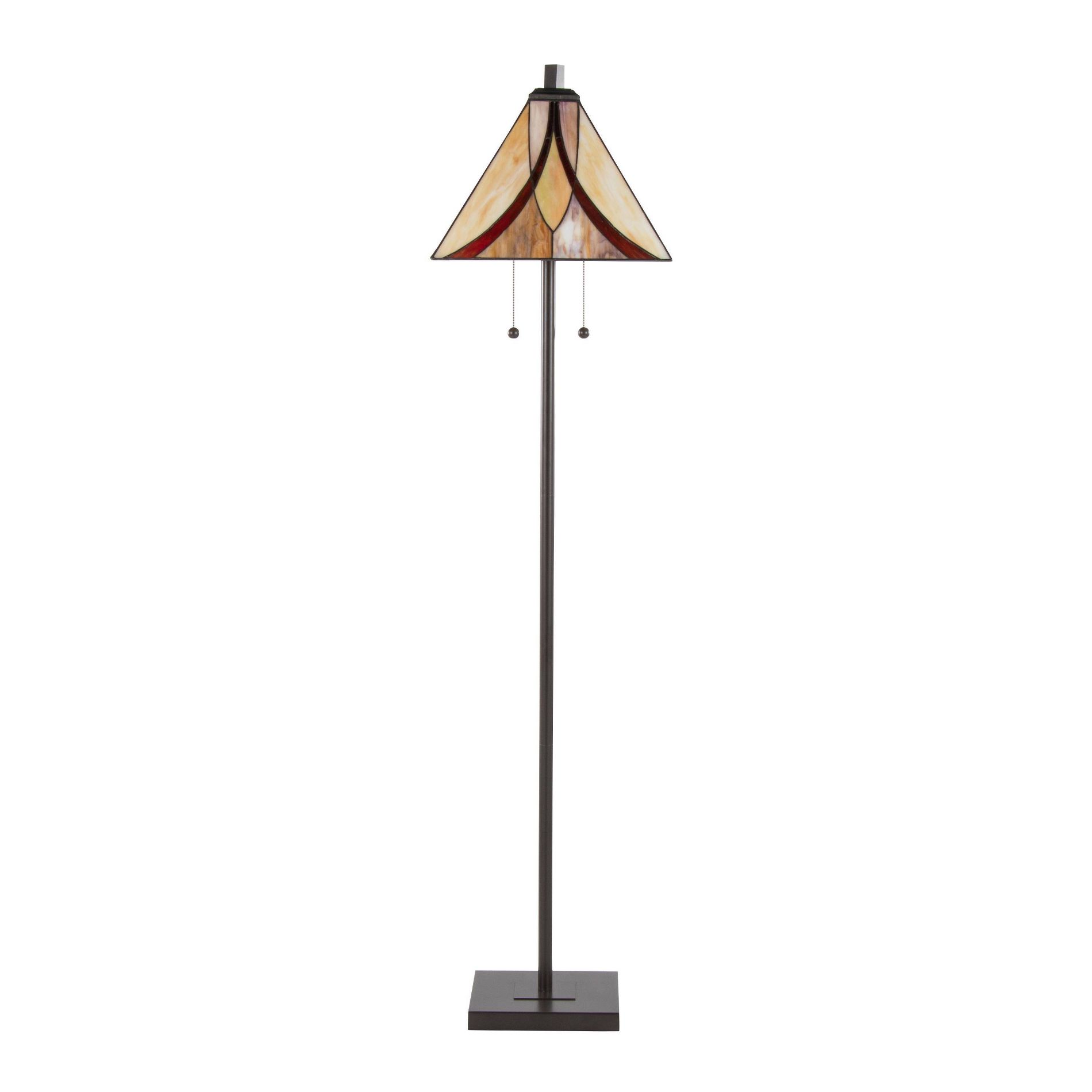LumiSource Ren 63'' Floor Lamp in Oil Rubbed Bronze Metal Cream Glass Brown
