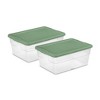 Sterilite Multipurpose 16 Quart Clear Plastic Storage Tote Container Bins with Opaque Lids for Home and Office Organization, Set of 2 (3 Pack) - image 2 of 4