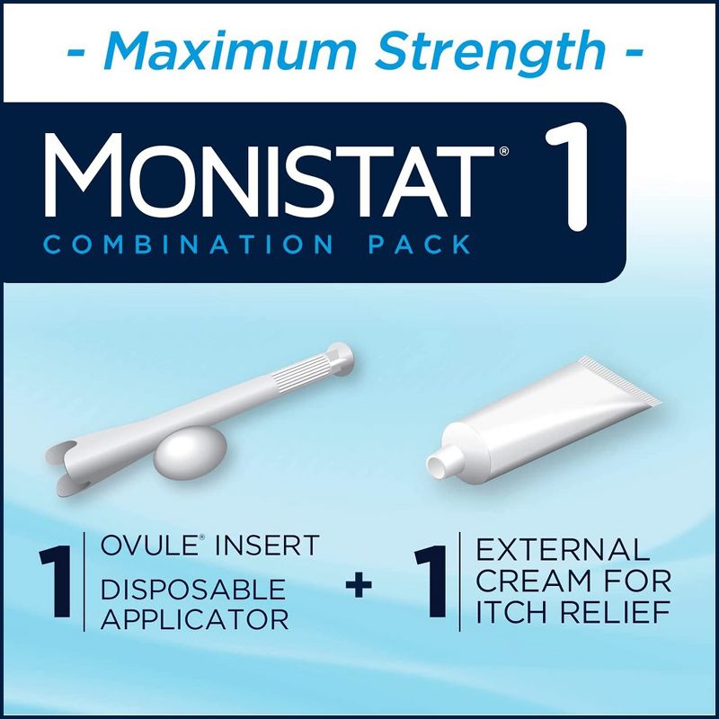 Monistat 1-Dose Yeast Infection Treatment, Ovule Insert &#38; External Itch Cream - 0.32oz, 4 of 11