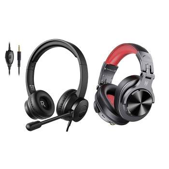 OneOdio Studio Gaming Portable Wired Over Ear Headphones w/Boom Mic, Black  A71 Black - The Home Depot