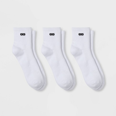 Men's Cushion Ankle Socks 3 Pack Black/White – Pair of Thieves