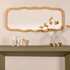 Storied Home Wavy Rectangle Handwoven Rattan Cane Wall Mirror, Natural - 2 of 4