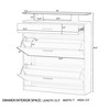 2-Drawer Glass Top Shoe Cabinet, Slender Entryway Organizer with LED Light, Tipping Bucket Rack for Hallway - 3 of 3
