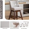 QingMoon Swivel Bar Stools Set of 2, 26'' Linen Fabric Counter Height Chairs with Solid Wood Legs and Rivet Trim Design for Kitchen Island, Pub - 4 of 4