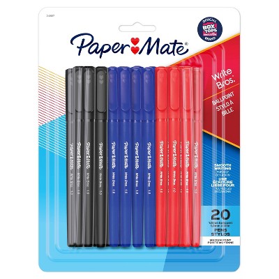 Paper Mate Write Bros. 20pk Ballpoint Pens 1.00mm Medium Tip Multicolored
