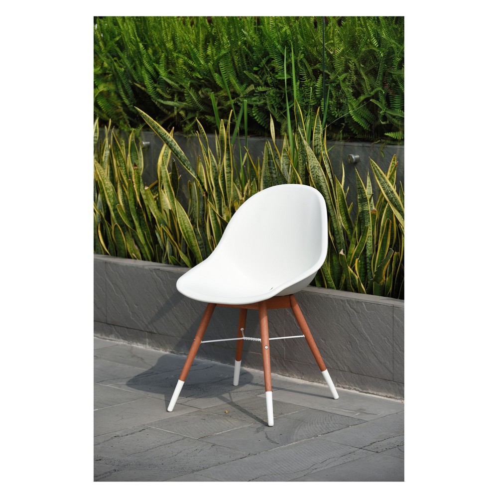 2pc Metz Eucalyptus Patio Dining Chair Set Brown Finish – Amazonia  – Patio​