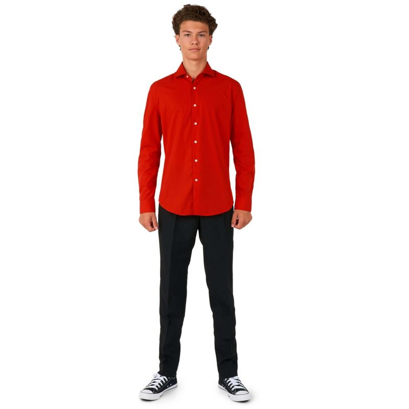 OppoSuits Teen Boys Shirt - Red Devil - Red, 3 of 4