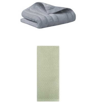 REGALWOVEN Solid Cotton Decorative Hand Towels for Bathroom Hotel and Spa 14" x 30"/13" x 30" 2 Pcs