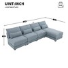 VYNXARIA 120*61" Oversized Wide Seat Sectional Sofa with Reversible Chaise,Loop Yarn Fabric 5-seat Armless Convertible L-shaped Couch - 4 of 4