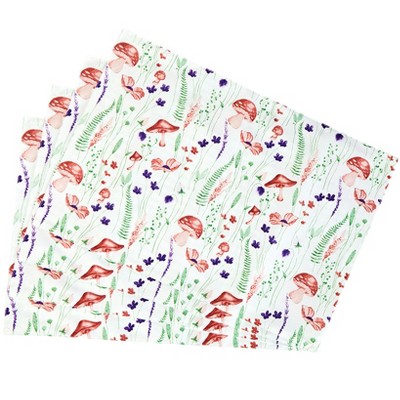 The Lakeside Collection Stella Mushroom Set of 4 Placemats and Runner - Set of 4 Placemats
