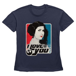 Women's Star Wars Princess Leia I Love You Poster T-Shirt - 1 of 3