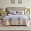Inhand Microfiber Print Quilt Bedding Set, Flower print Soft Lightweight Coverlet For All Season - 2 of 4