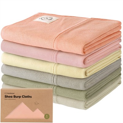 6pk Shea Baby Burp Cloths for Baby Boys and Girls, Organic Burping Cloths for Babies, Newborn
