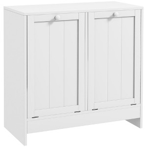 Munora Laundry Efficiency: White 2-Compartment Tilt-Out Hamper Storage Cabinet - 1 of 4