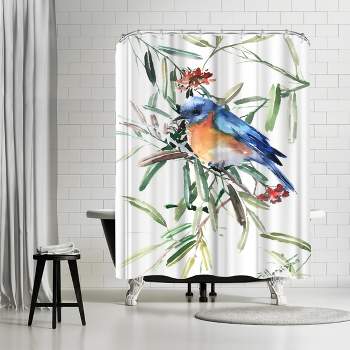 Americanflat 71" x 74" Shower Curtain, Blue Bird 2 by Suren Nersisyan