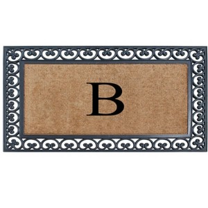 A1HC Natural Rubber & Coir 30x48, Monogrammed Doormat For Outdoor Entrance, Anti-Shed Treated Mat - 1 of 4