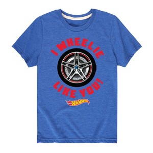 Boys' - Hot Wheels - Valentine's I Wheelie Like You Short Sleeve Graphic T-Shirt - 1 of 4