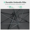 Kumasinova 10FT Offset Patio Umbrella with 360° Rotating Cantilever,Aluminum Square Outdoor Umbrella,Beach Umbrella for Pool,Garden,Deck - 3 of 4