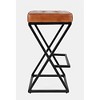 Jofran, Brooks Distressed Modern Leather Backless Stool - 4 of 4