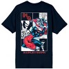 Batman Harley Quinn Comic Art Adult Black Crew Neck Short Sleeve T-shirt - 4 of 4