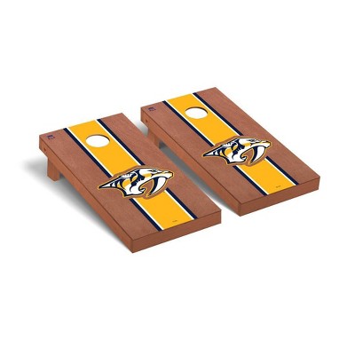 NHL Nashville Predators Premium Cornhole Board Rosewood Stripe Version