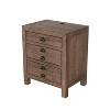 NicBex Rustic Three Drawer Nightstand Farmhouse Night Stand Reclaimed Solid Wood Bedside Table for Bedroom, Living Room - 2 of 4