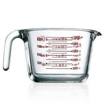 Nutrichef High Borosilicate Glass Measuring Cup with Customized Decal Scale, 250 ml