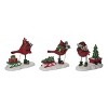 Transpac Resin Cardinal Carting Tree Set of 3 Christmas Home Decorations - 2 of 3