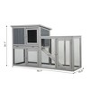 Sevobal Pet Crates and Houses Rabbit Hutch Chicken Coop with 1 Removable Tray and 3 Lockable Doors for Indoor and Outdoor, Gray, 54.72"*19.5"*34.1" - 4 of 4