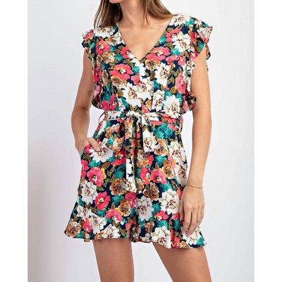 Women's Floral Print Romper - ee:some