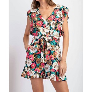 Women's Floral Print Romper - ee:some - 1 of 2