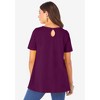 Roaman's Women's Plus Size Swing Ultimate Tee With Keyhole Back - 3 of 4