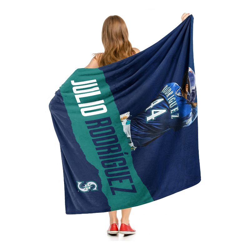 50&#34;x60&#34; MLB Seattle Mariners 23 Julio Rodriguez Silk Touch Throw Blanket, 4 of 6