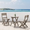 WestinTrends Malibu 3-Piece Outdoor HDPE Folding Patio Bistro Table and Chairs - 2 of 4