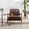 Christopher Knight Home Freja Modern Faux Leather and Wood Accent Chair - 2 of 4