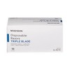 McKesson Personal Razor with Lubricating Strip Single Edge Triple Blade Turquoise 500 per Case 16-RZ15 - 2 of 4