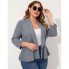 Coolmee Women Plus Size Casual Blazer Open Front Long Sleeve Work Office Cardigan Jackets - 4 of 4