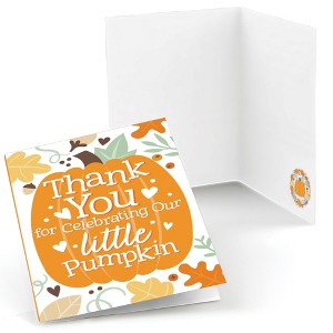 Big Dot of Happiness Little Pumpkin - Fall Birthday Party or Baby Shower Thank You Cards (8 count) - 1 of 4