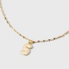 14K Gold Dipped Enamel "S" Initial Pendant Necklace - A New Day™ Gold/White - 4 of 4