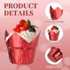 Unique Bargains Disposable Greaseproof Aluminum Foil Tulip Baking Cups 3.1 Inch 100 Pcs - 3 of 4